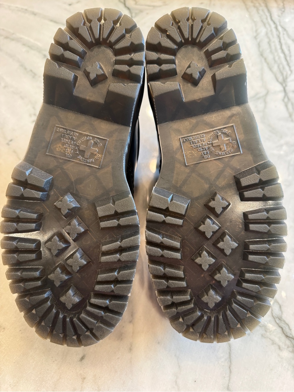 Dr. Martens Black Leather 5-Eye Derby Shoes with Yellow Stitching - Picture 4 of 4